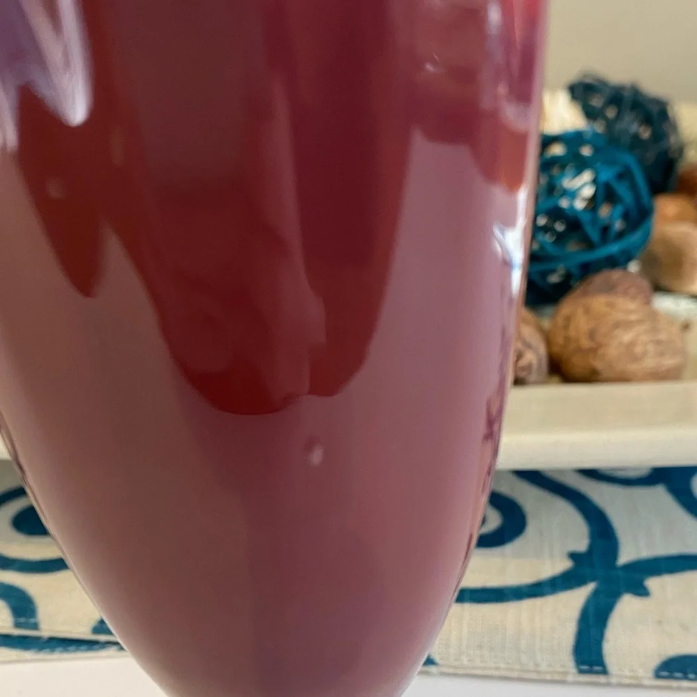 Antique Vintage Handblown Art Glass Cranberry Pink Red Bud Vase - Artist Signed